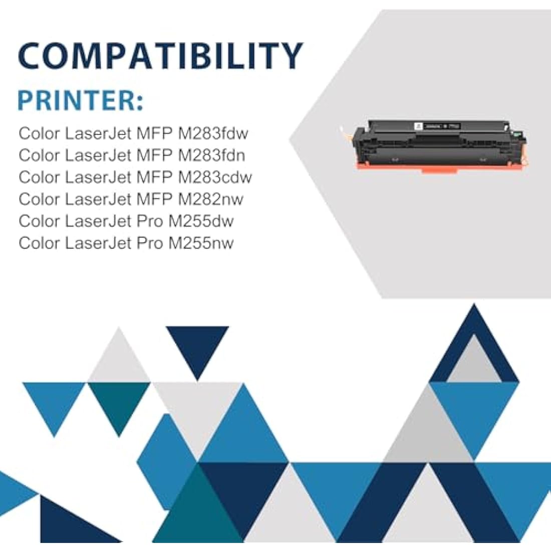 INKALFA 207A Toner Cartridge 4-Pack with Chip for HP Color LaserJet Pro M283fdw