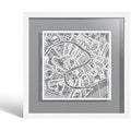Venice Paper Cut Map Framed Wall Art | Jolof Store 9x9 White Paper Art