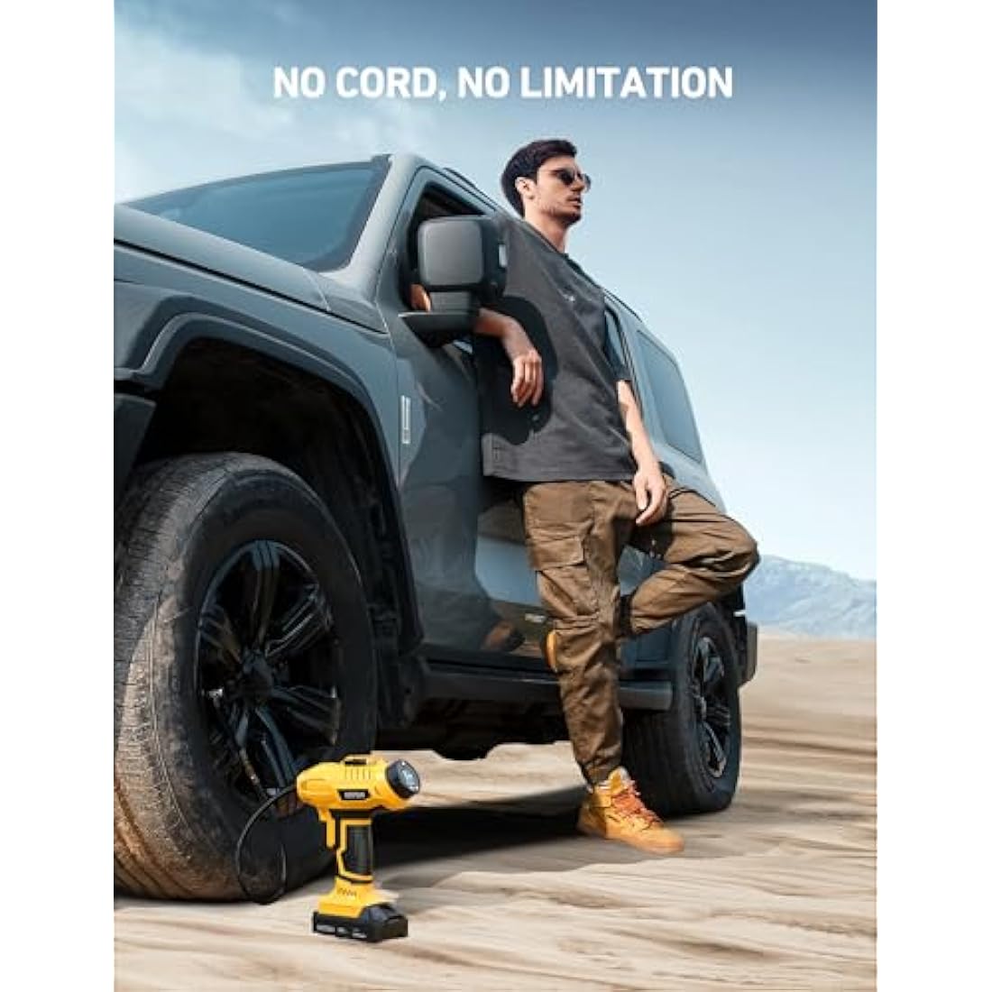 AstroAI Cordless Tyre Inflator | 160PSI Dual Power Portable Air Pump