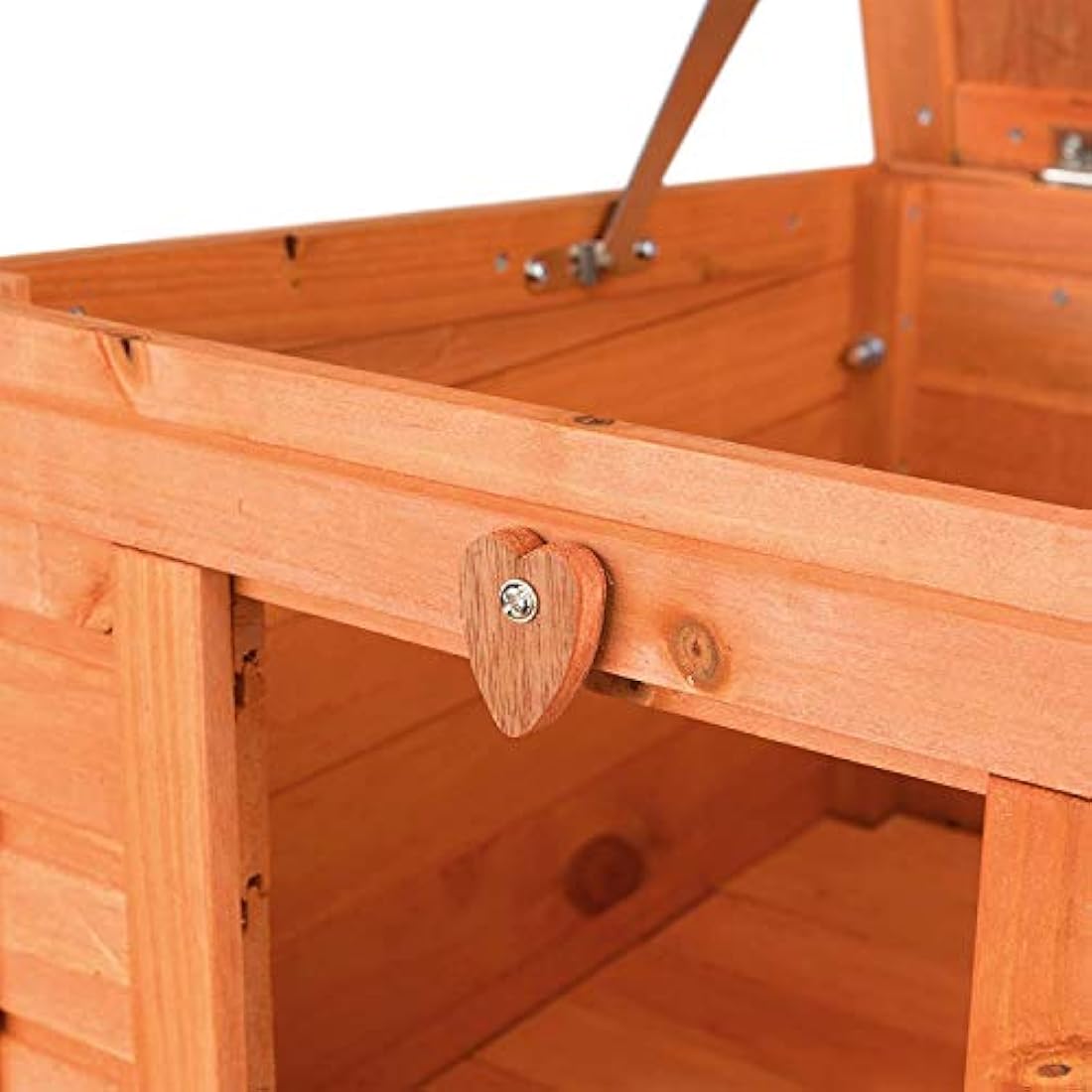 Bunny Business Wooden Pet Hide House | Weatherproof Rabbit Hutch, Natural
