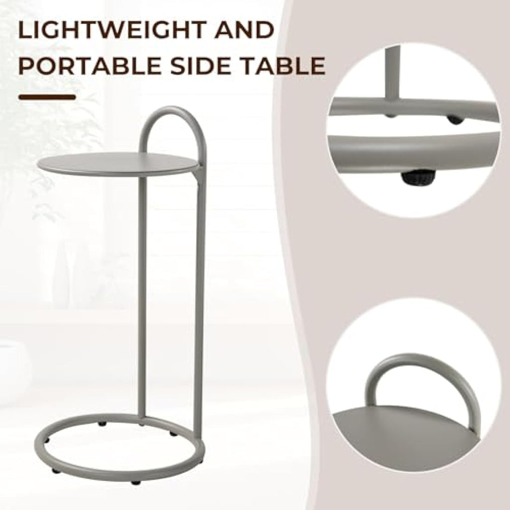 Grand Patio Sun Lounger with Side Table & Footstool - Champagne Steel