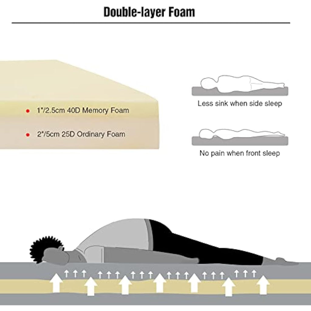 REDCAMP Memory Foam Camping Mattress | Foldable Roll Up Sleeping Pad