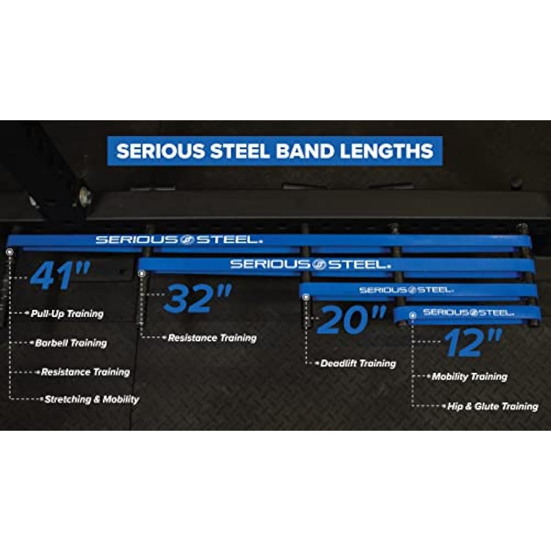 Serious Steel 32" Resistance Training Bands - 6 Piece Latex Set