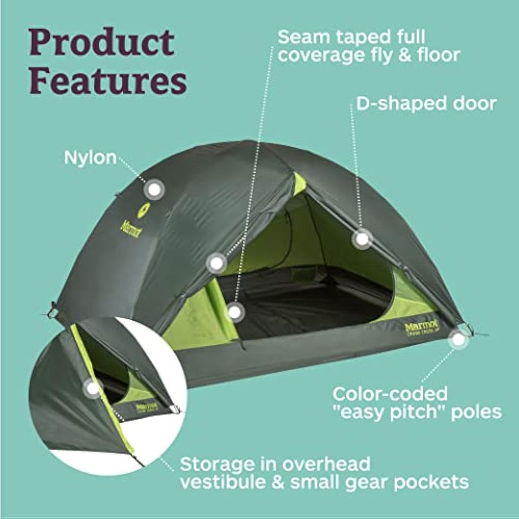 Marmot Crane Creek 2-Person Backpacking Tent – Lightweight & Waterproof