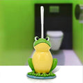Cartoon Frog Resin Toilet Brush and Holder Set – Blue