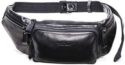 Men's Leather Waist Pack – Waterproof Business Sling Bag