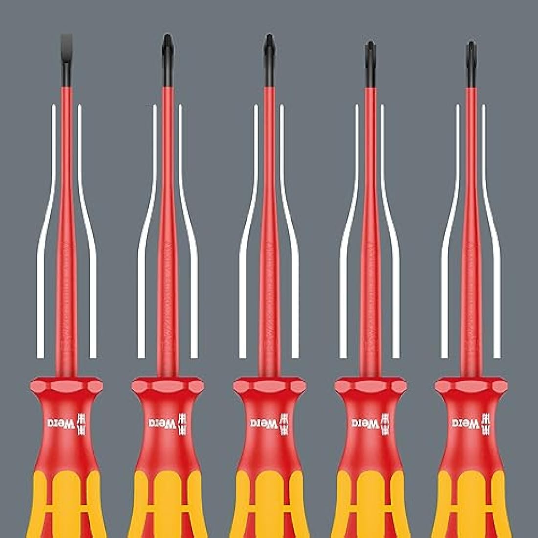 Wera Kraftform Plus 160iSS Insulated Screwdriver Set, 7-Piece – Red/Yellow