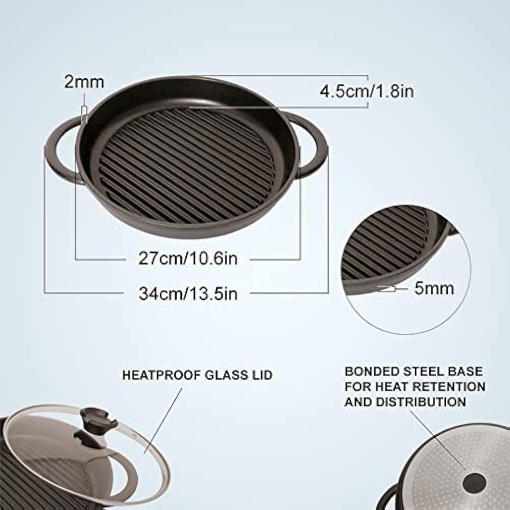 Jean-Patrique Whatever Pan – 10.6" Non-Stick Cast Aluminium Grill Pan