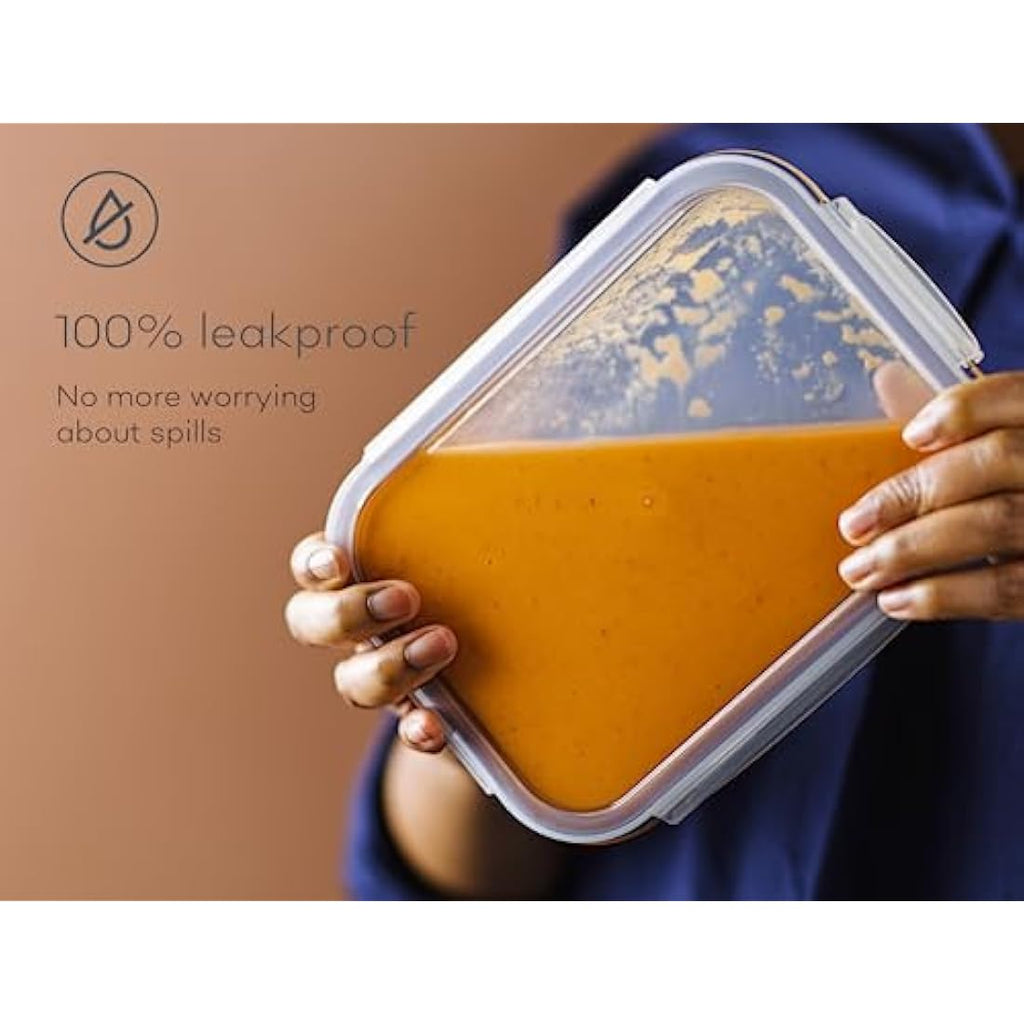 Franklin Lade Glass Food Storage Containers | 5 Piece Set | 1040ml Airtight