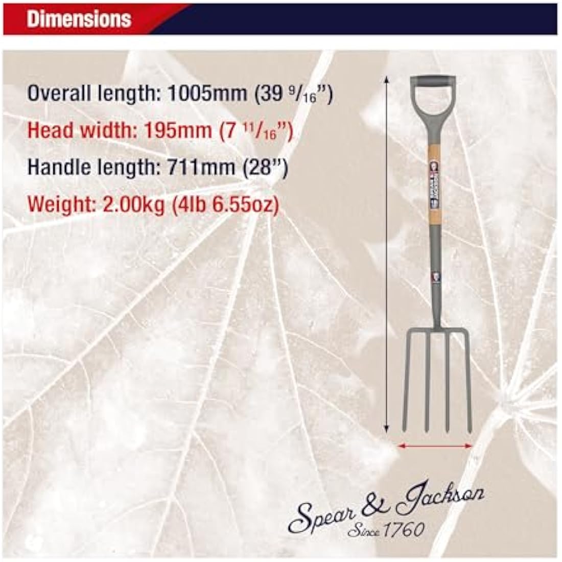 Spear & Jackson Neverbend Carbon Steel Digging Fork | Ash Wood Handle
