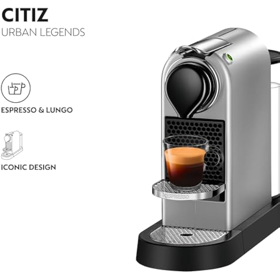 Nespresso Citiz by Krups Coffee Pod Machine - Silver Espresso Maker
