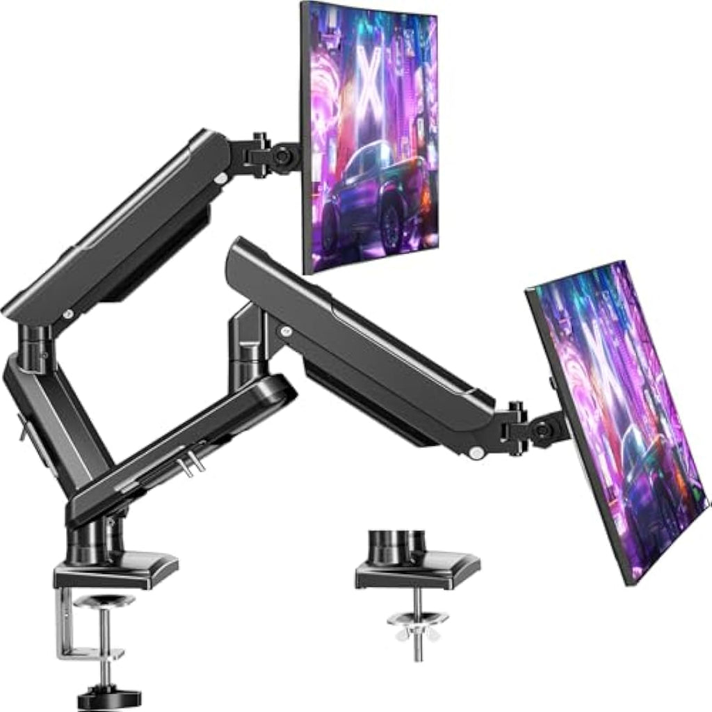 ELIVED Dual Monitor Arm | Gas Spring Desk Mount for 13-32 Inch Screens