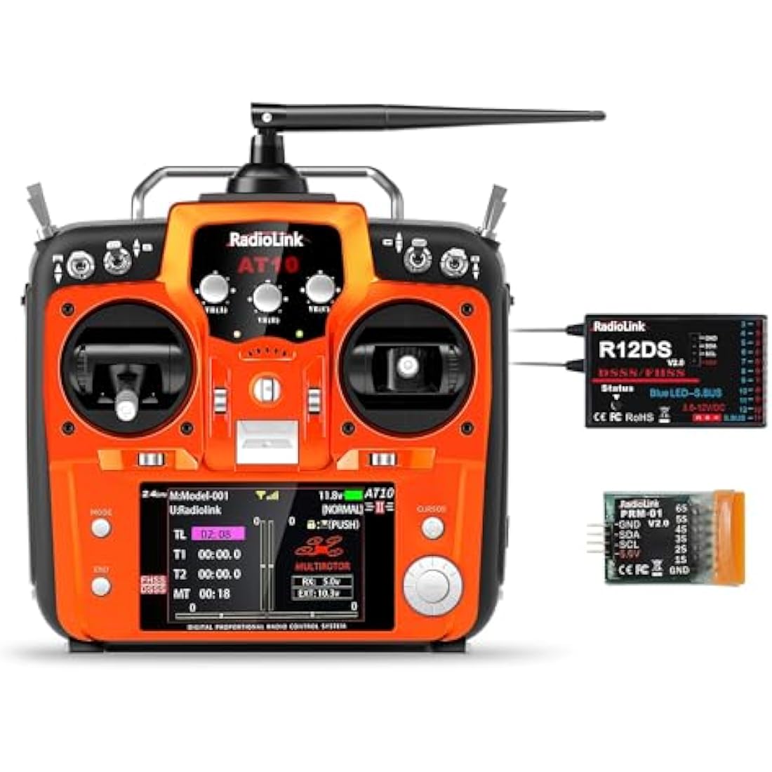 Radiolink AT10II 12CH RC Transmitter & R12DS Receiver Kit – Mode 2