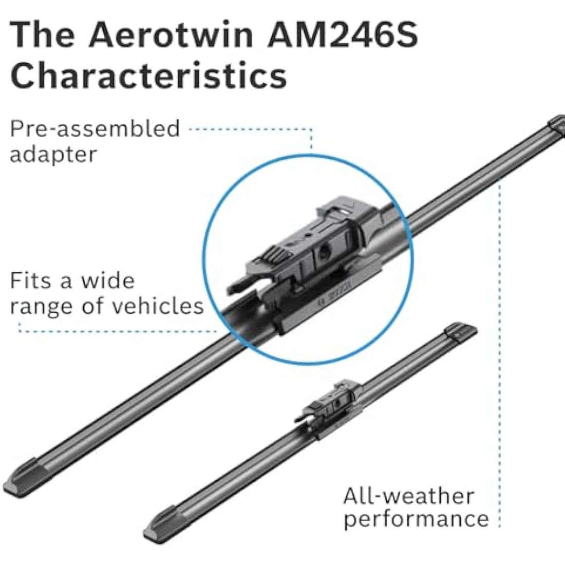 Bosch Aerotwin AM246S Wiper Blade Set – 650mm/380mm Front Wipers