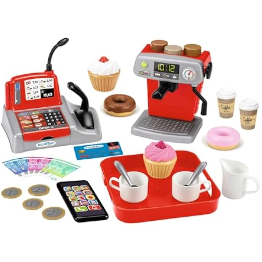 Ecoiffier Coffee Shop Playset – BPA-Free Toddler Kitchen Toy Set
