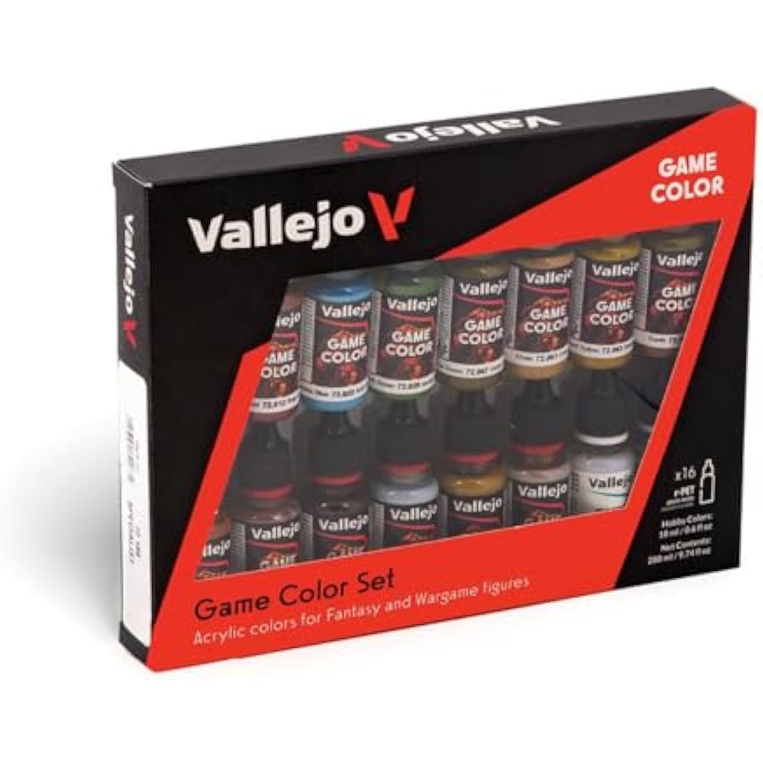 Vallejo Game Color Acrylic Paint Set - 16 Pack for Wargaming Models