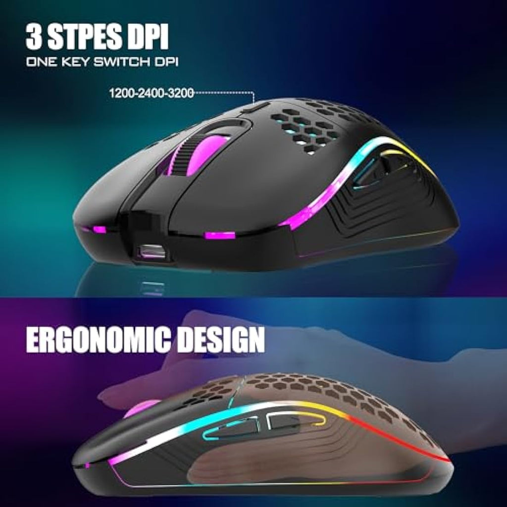 RedThunder K62 Wireless 60% RGB Gaming Keyboard and Mouse Combo – UK Layout
