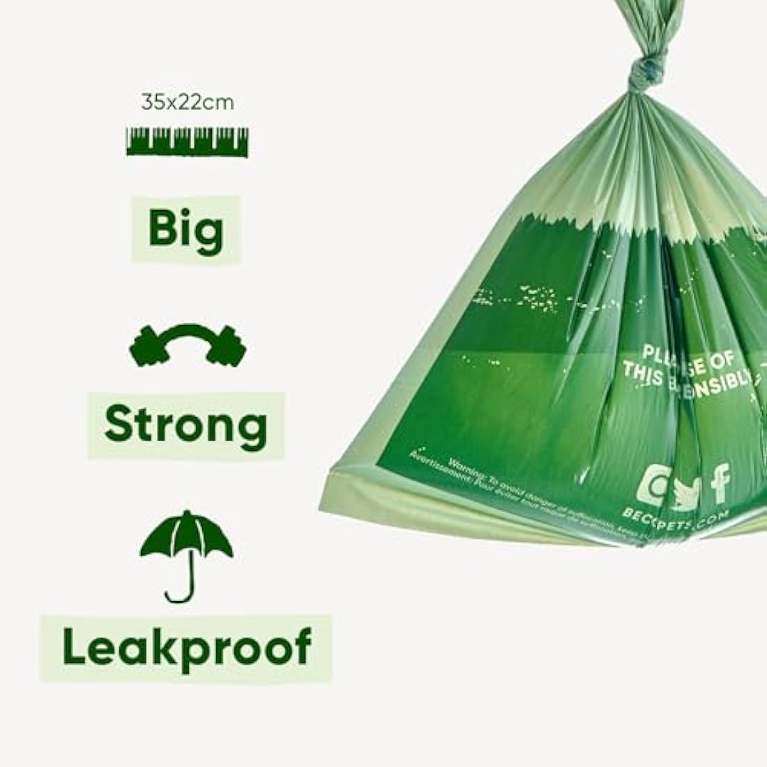Beco Recycled Dog Poop Bags – 720 Unscented Leakproof Waste Bags