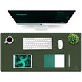 K KNODEL Leather Desk Mat | Large Office Mouse Pad & Blotter, Dark Green