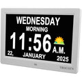 TROCOTN 10 Inch Digital Calendar Day Clock for Elderly - Large Display White