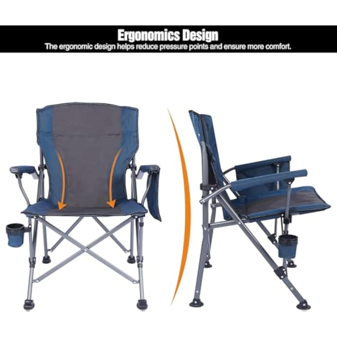 REDCAMP Oversized Folding Camping Chair | Heavy Duty 200kg - Blue