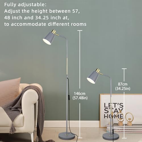 Jolof Store Industrial Floor Lamp – Adjustable Metal Task Light (Grey)