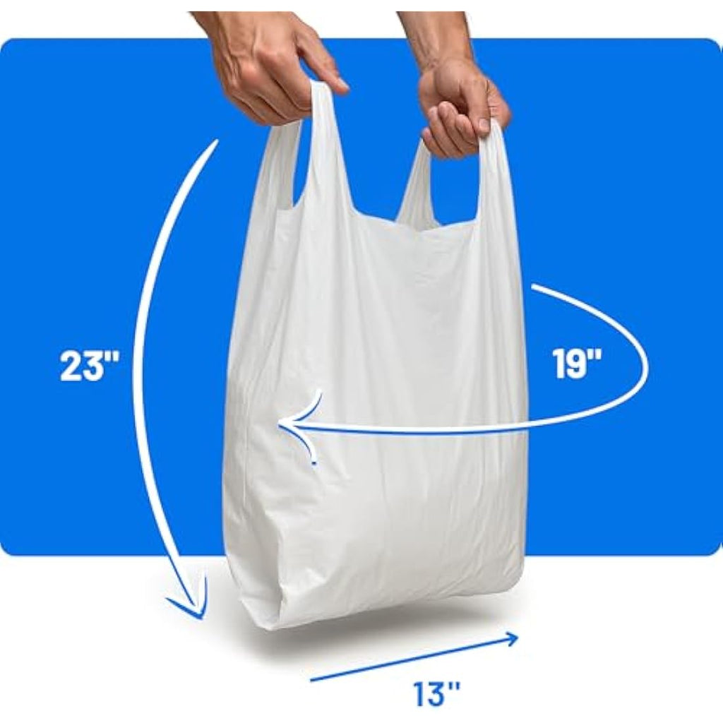PWgoods White Plastic Carrier Bags – Heavy Duty Retail Size, 1000 Pack