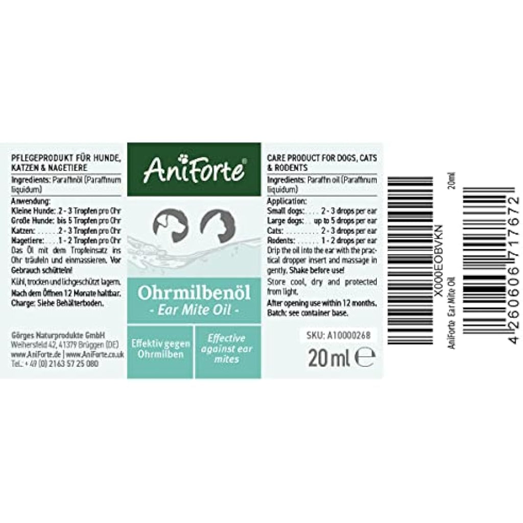 AniForte Ear Mite Drops – Natural Treatment for Dogs, Cats and Pets