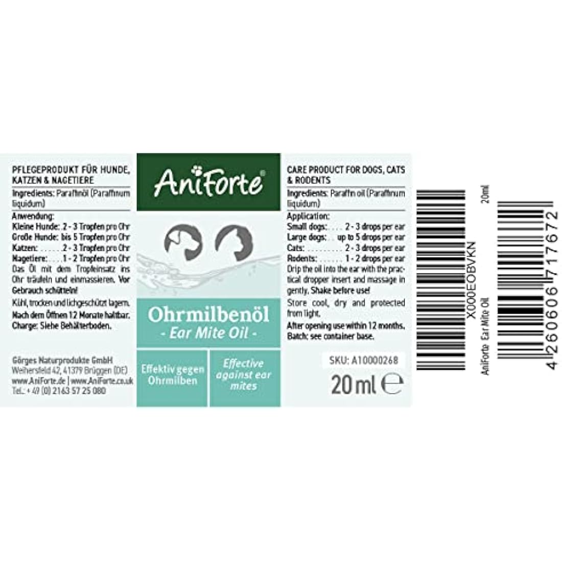 AniForte Ear Mite Drops – Natural Treatment for Dogs, Cats and Pets