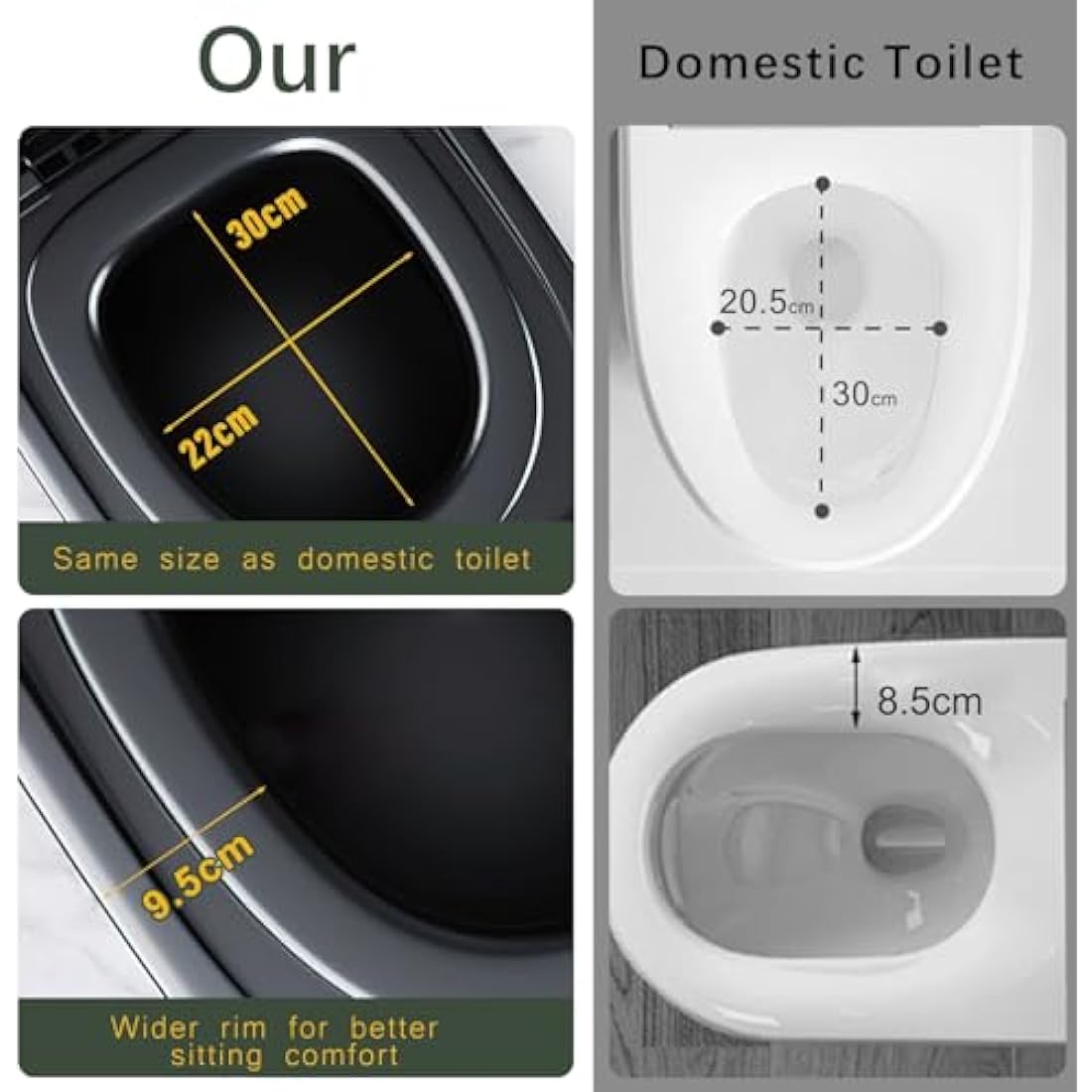Congumi XXL Portable Camping Toilet – 16.9" Tall Folding Travel Toilet