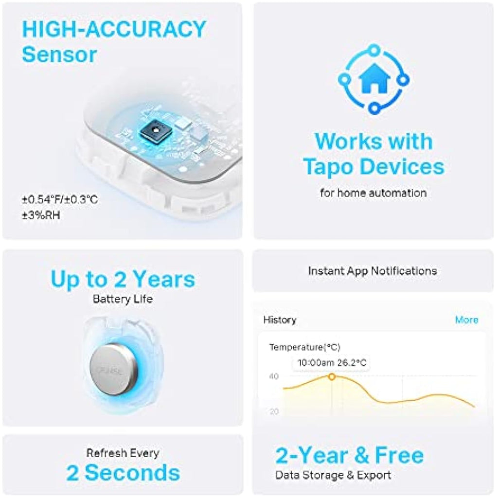 Tapo T310 Smart Humidity Meter & Room Thermometer | 2-Year Battery