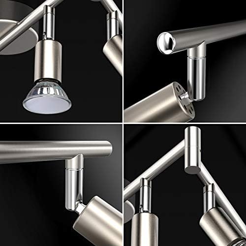 Unicozin 6-Way LED Ceiling Spotlight | Matt Nickel Rotatable Track Light