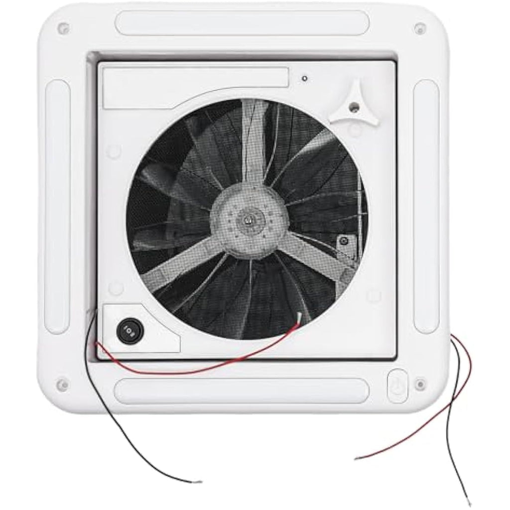12V RV Roof Vent Fan – 6-Speed Camper Skylight with LED