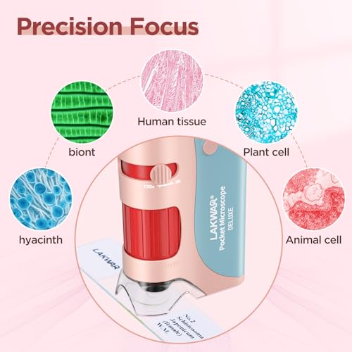 Jolof Store 60x-120x Mini Pocket Microscope with 5 Prepared Slides