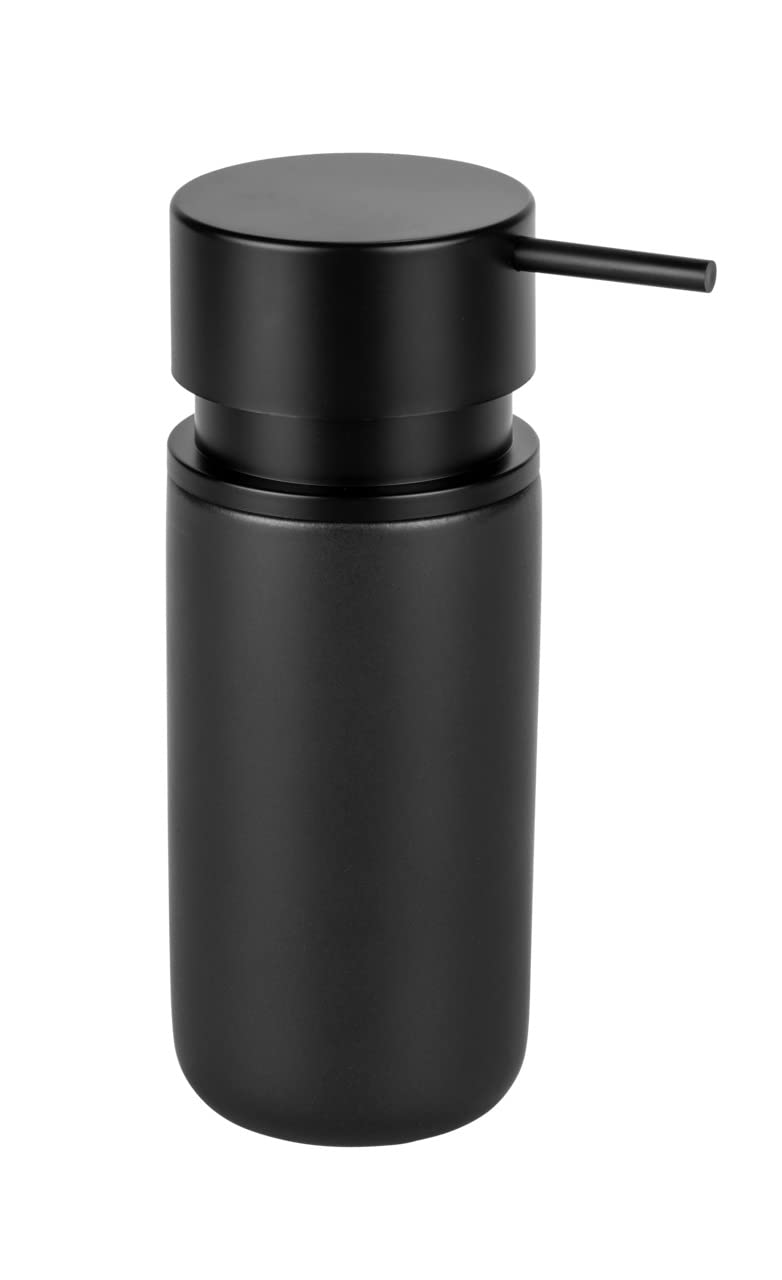 Wenko Silo Black Ceramic Soap Dispenser – 250ml Refillable Pump Bottle