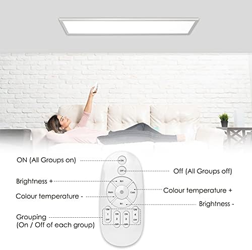 Dimmable LED Ceiling Light Panel | 120x30cm 40W Remote Control
