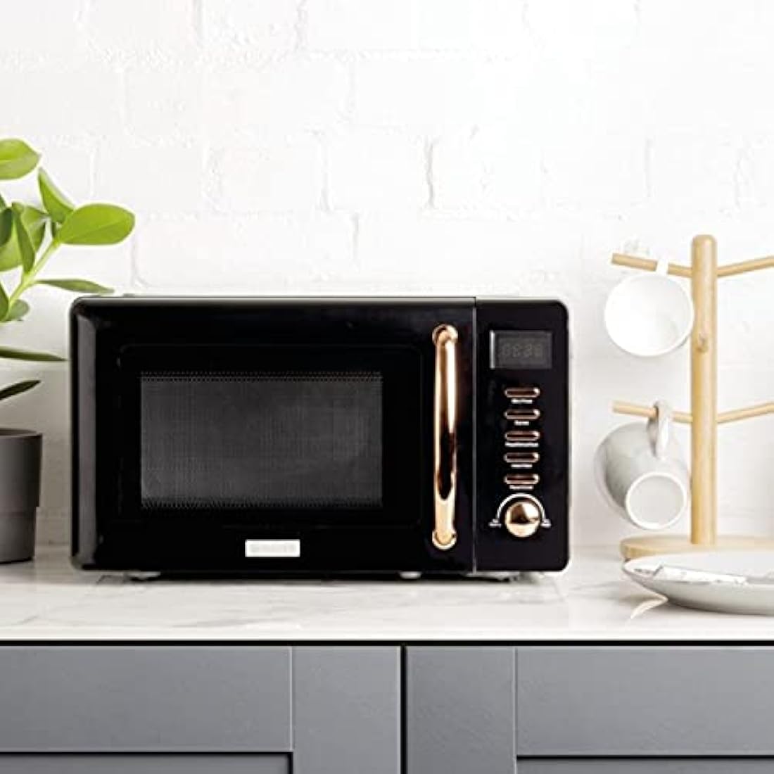 Haden Salcombe 800W Digital Microwave – 20L Black & Copper Oven
