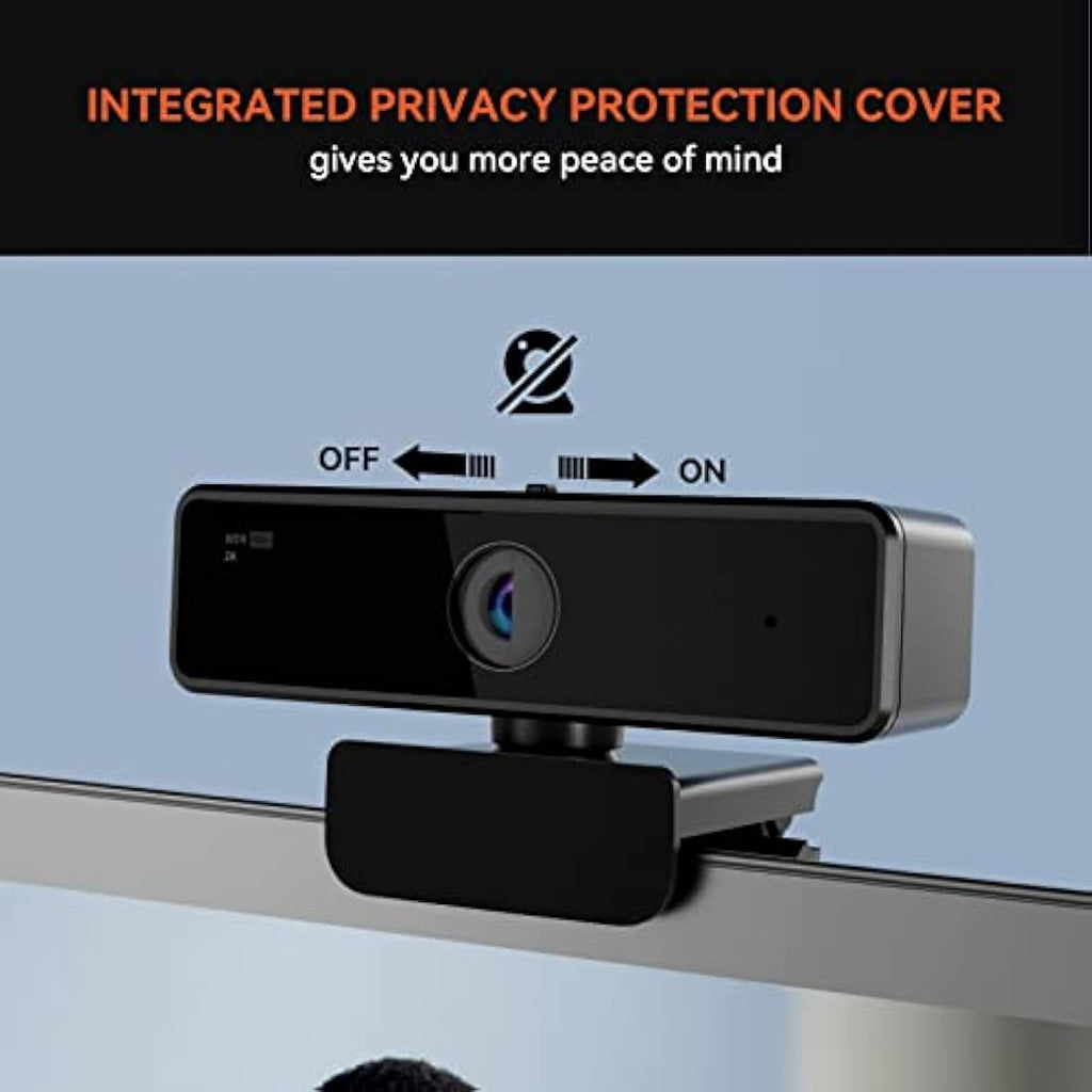 Nuroum V11 2K Webcam - 1080P 60fps Camera with Noise-Cancelling Mic