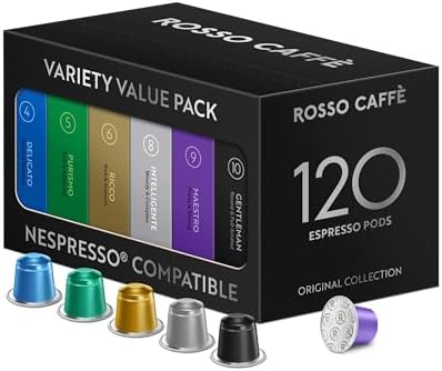 Rosso Caffè Nespresso Compatible Aluminium Pods - 120 Variety Pack