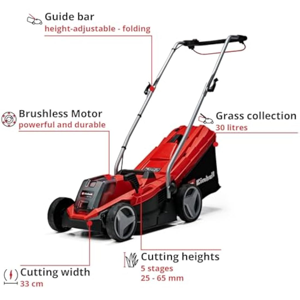 Einhell 18V Cordless Lawnmower – 33cm Brushless Motor (GE-CM 18/33 Li)