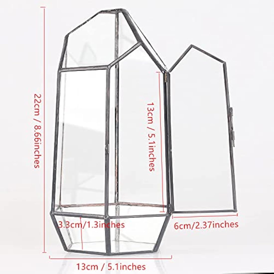 Geometric Glass Plant Terrarium – 22cm Modern Succulent Planter