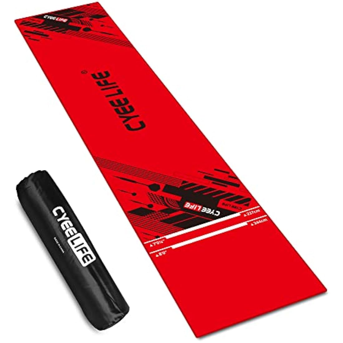 CyeeLife Dart Mat 65x295cm with Carry Bag and Oche Lines for Darts