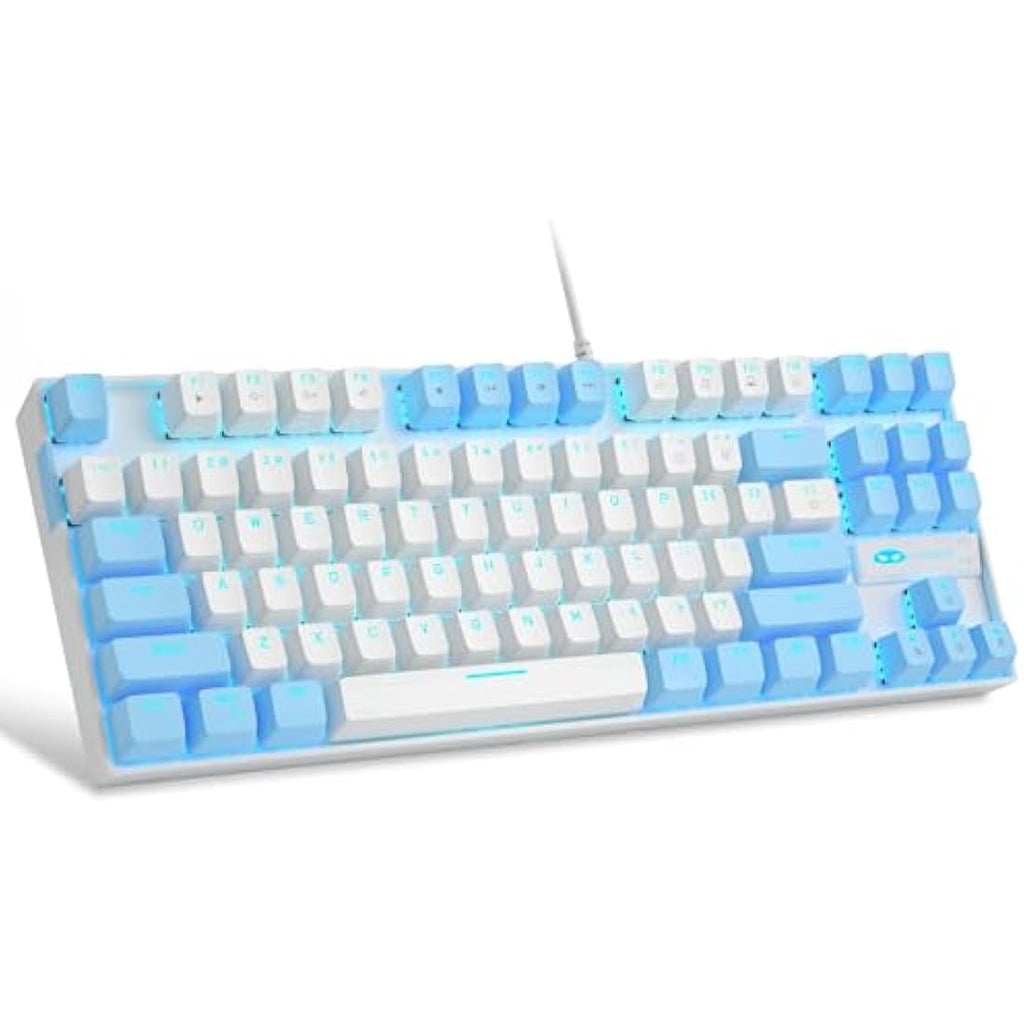 MageGee 75% Mechanical Gaming Keyboard | Red Switch TKL - White/Blue