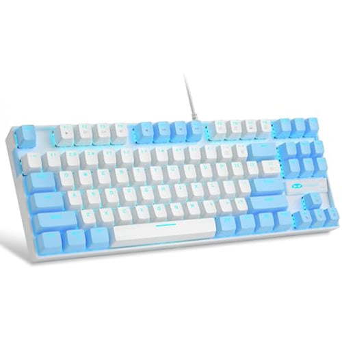 MageGee 75% Mechanical Gaming Keyboard | Red Switch TKL - White/Blue