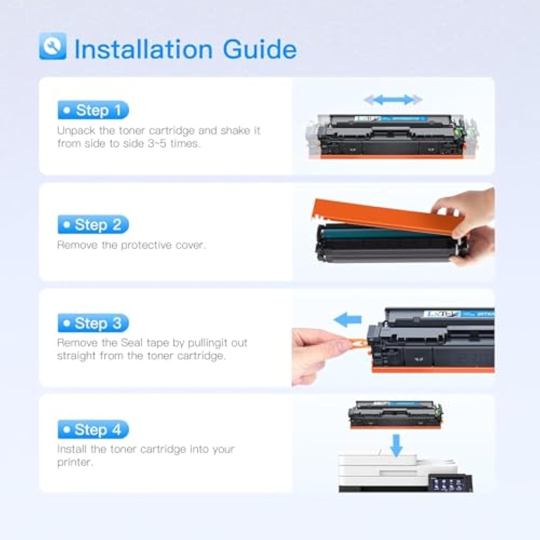 LxTek 207X Toner Cartridges 4-Pack for HP Color LaserJet Pro MFP M283fdw