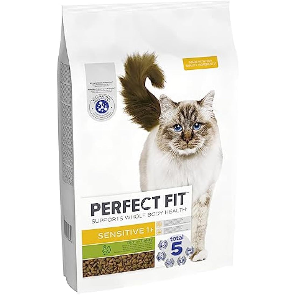 Perfect Fit Sensitive Adult 1+ Dry Cat Food - Rich in Turkey (7kg)
