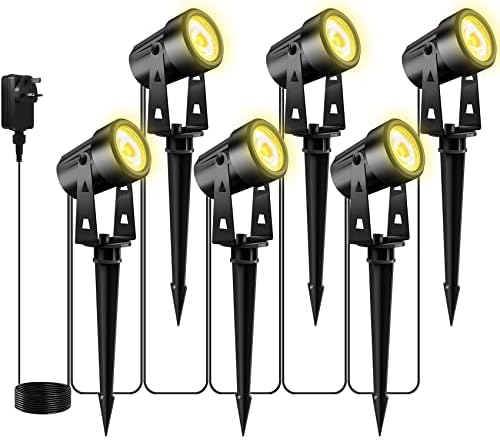 Totofac 12V LED Garden Spike Lights - 6-Pack IP65 Waterproof Pathway Lights