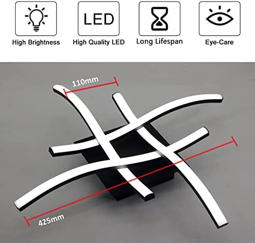 Beleben Dimmable LED Ceiling Light | 24W Modern Curved Design - Black