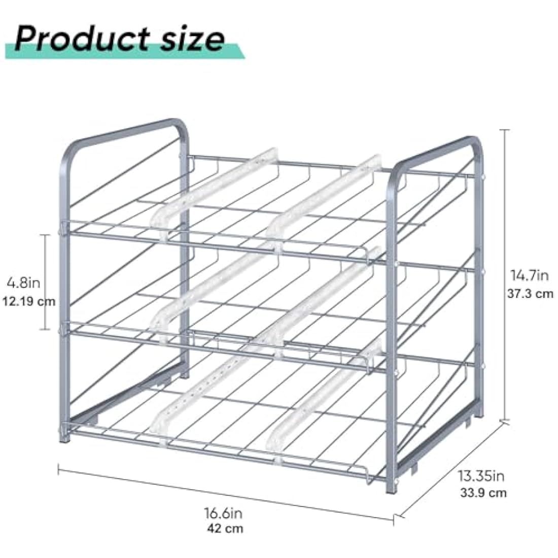 Stackable Can Rack Organizer | 2-Pack Metal Pantry Storage