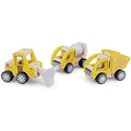 New Classic Toys Wooden Construction Vehicles Set for Toddlers – Yellow